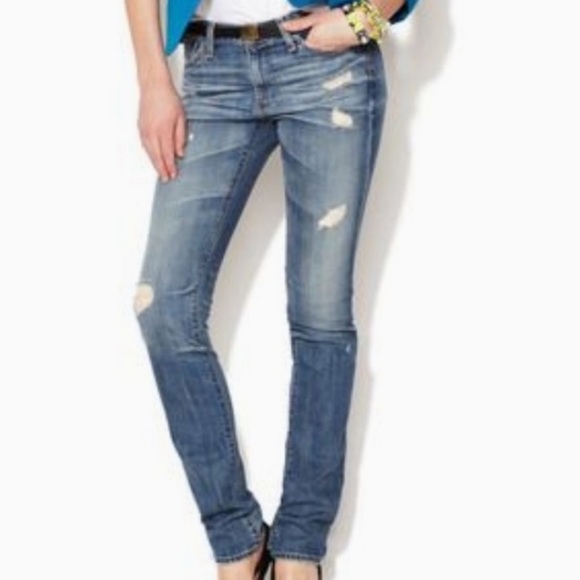 Ag Adriano Goldschmied Denim - AG Adriano Goldschmied Distressed Premiere Skinny Straight Jeans